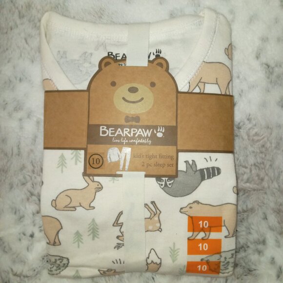 BEARPAW Unisex Kid's Animal Print 2pc Sleep Set - Picture 1 of 3